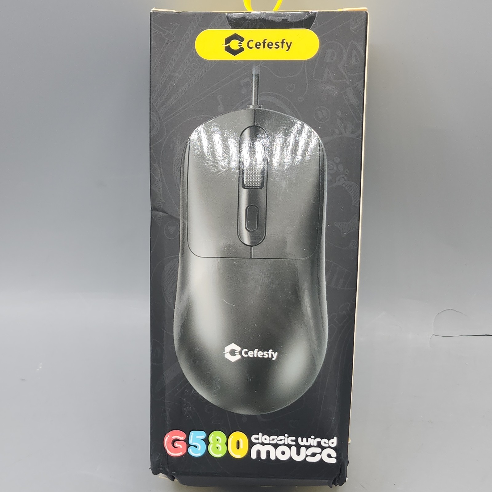 Mouse Cefesfy G580 White Wired Mouse New Open Box