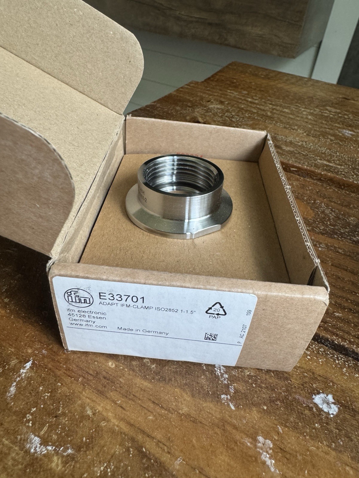 IFM Electronic E33701 Process Adapter Tri-clamp ISO2852 1-1.5