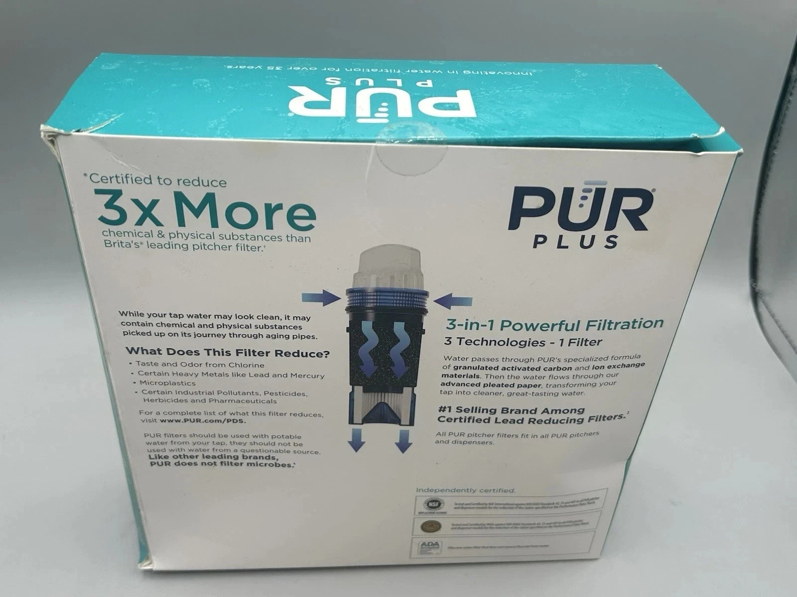 PUR PPF951K3 Lead Reduction Water Pitcher Replacement Filter - 3 Pack