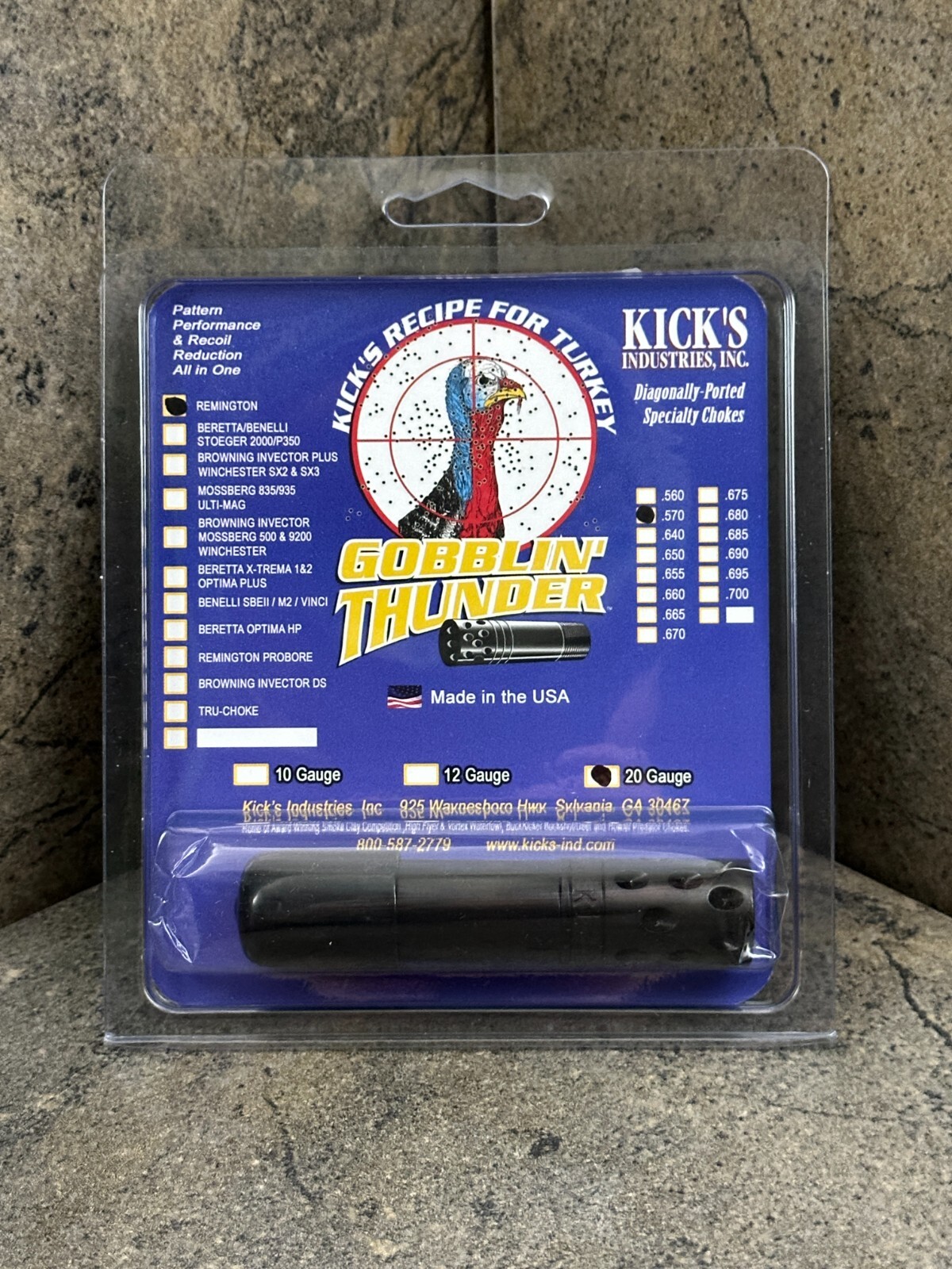 Kick's Gobblin' Thunder Choke Tube for 20ga Remington Turkey Choke .570 Const