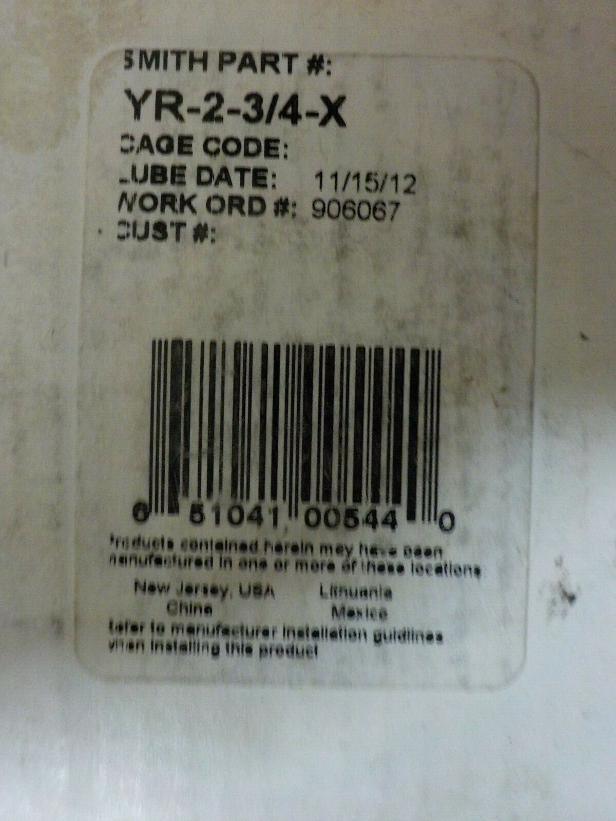 Smith Bearing YR-2-3/4-X