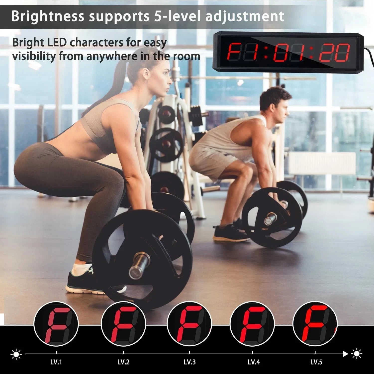 Fitness Timer with Stopwatch Button, Suitable for SchoolexamHome Ex