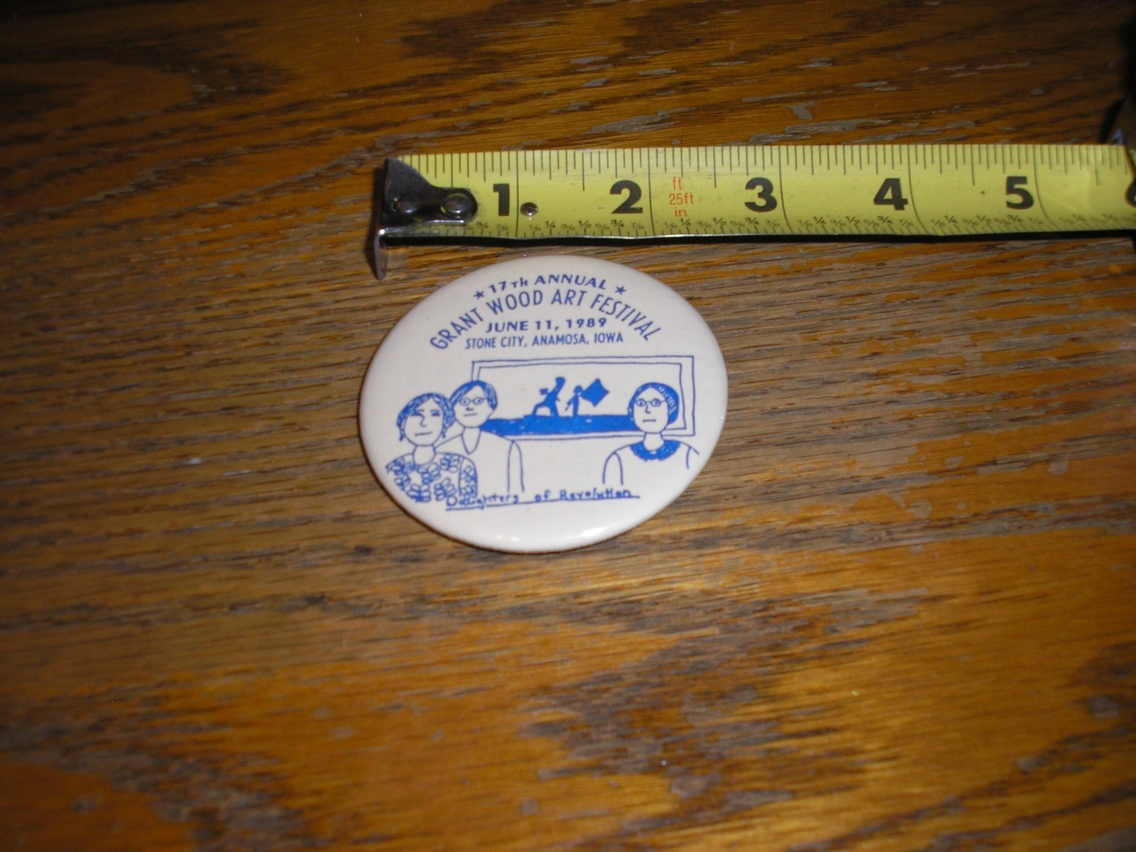 17th Annual Grant Wood Art Festival 1989 Anamosa, Iowa 2 1/2" Pinback Button
