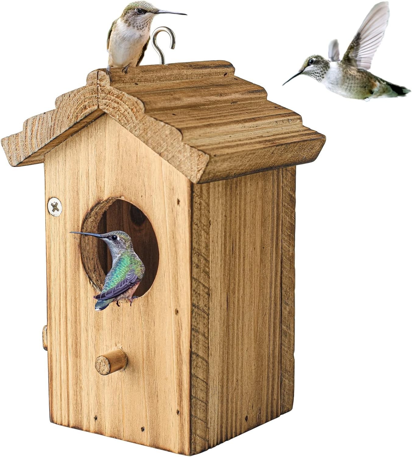 Casa de pájaros de madera creativa colgante para pájaros pequeños