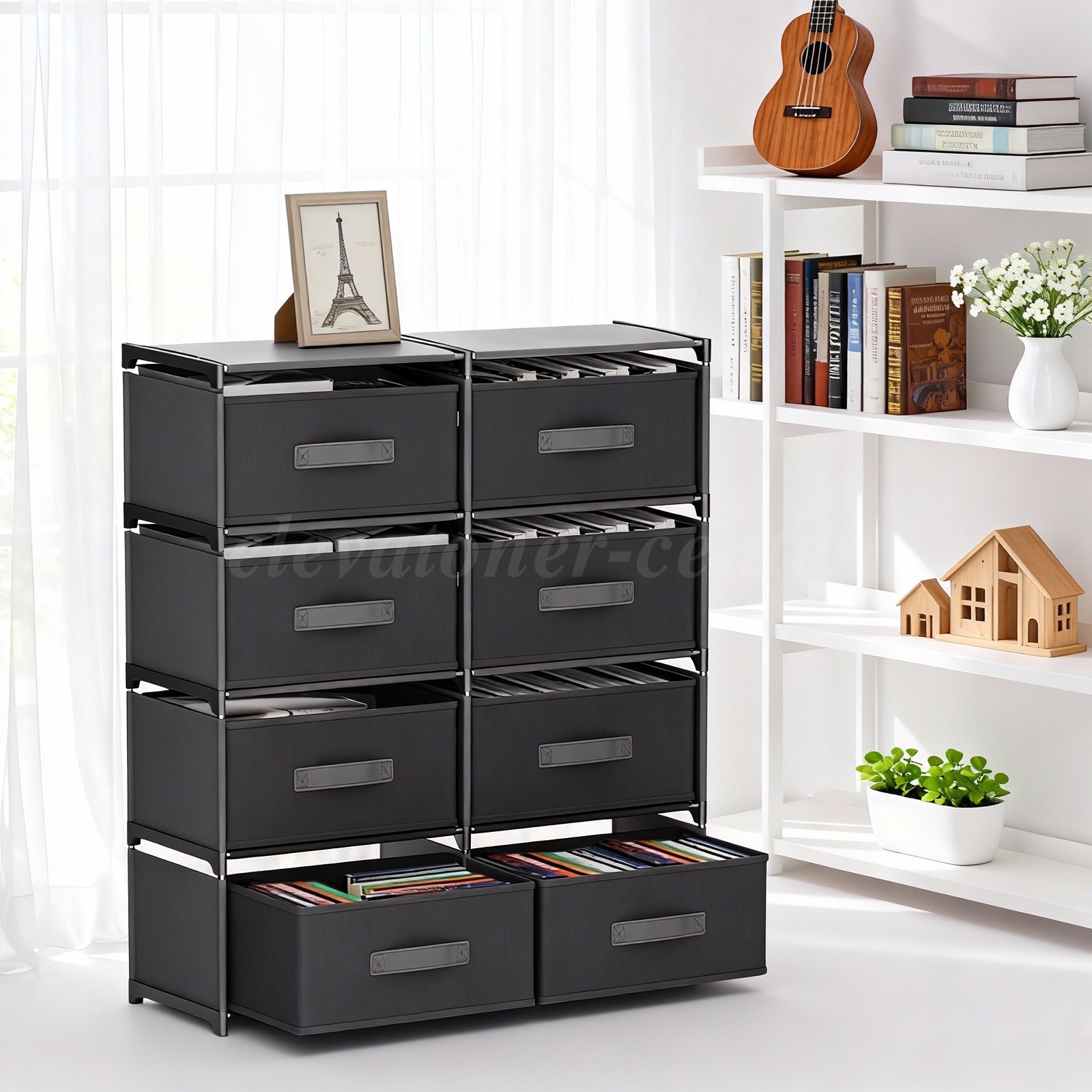 Non-Woven Fabric Multi-Functional Storage Cabinet, Double Row 8-Drawer