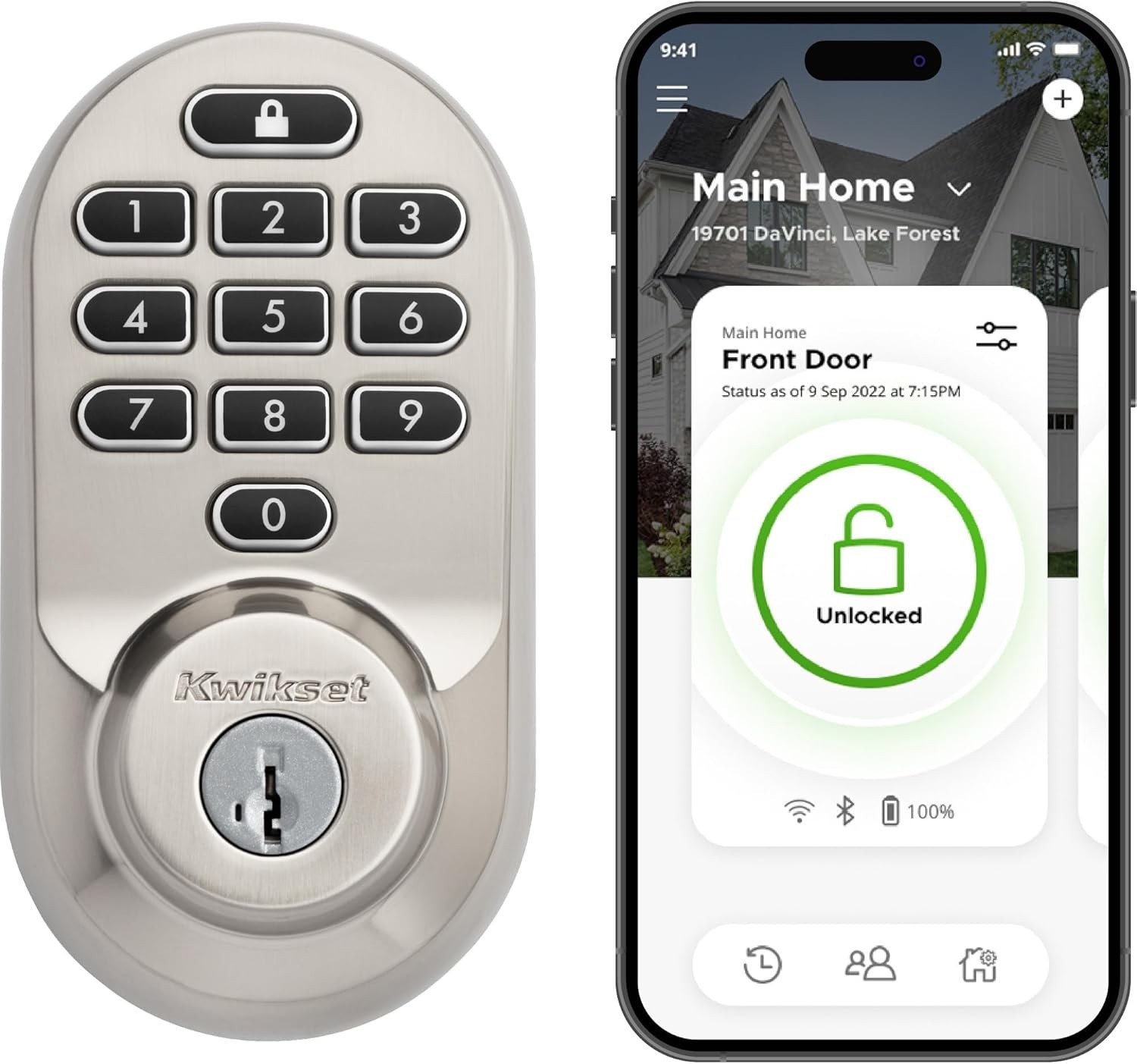 Kwikset Halo Keypad Wi-Fi Smart Door Lock, Satin Nickel, NEW (H)