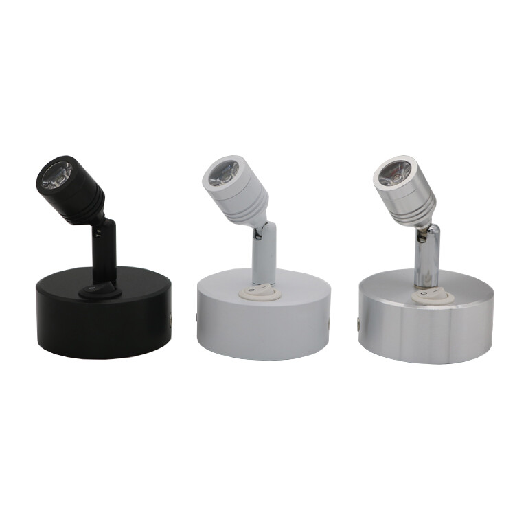 3W LED Spotlight Light Rechargeable Battery-Powered Lamp On/Off Button Cabinet