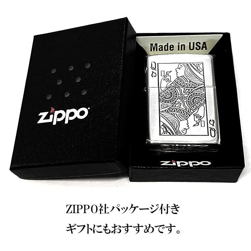 Zippo Playing Card Queen Windy Silver Sculpture Regular Lighter Japan