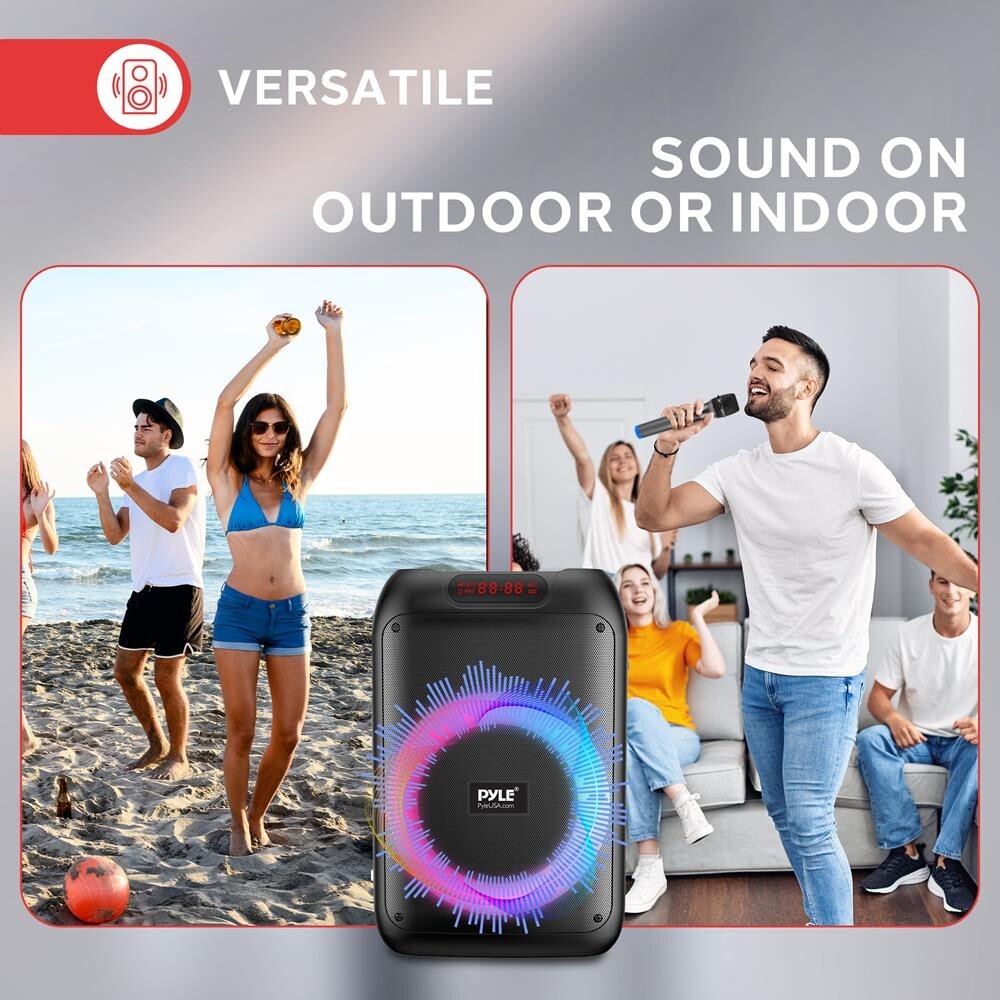 Pyle 100 Watt Portable BT Party Speaker w/ Built-in Rechargeable Battery