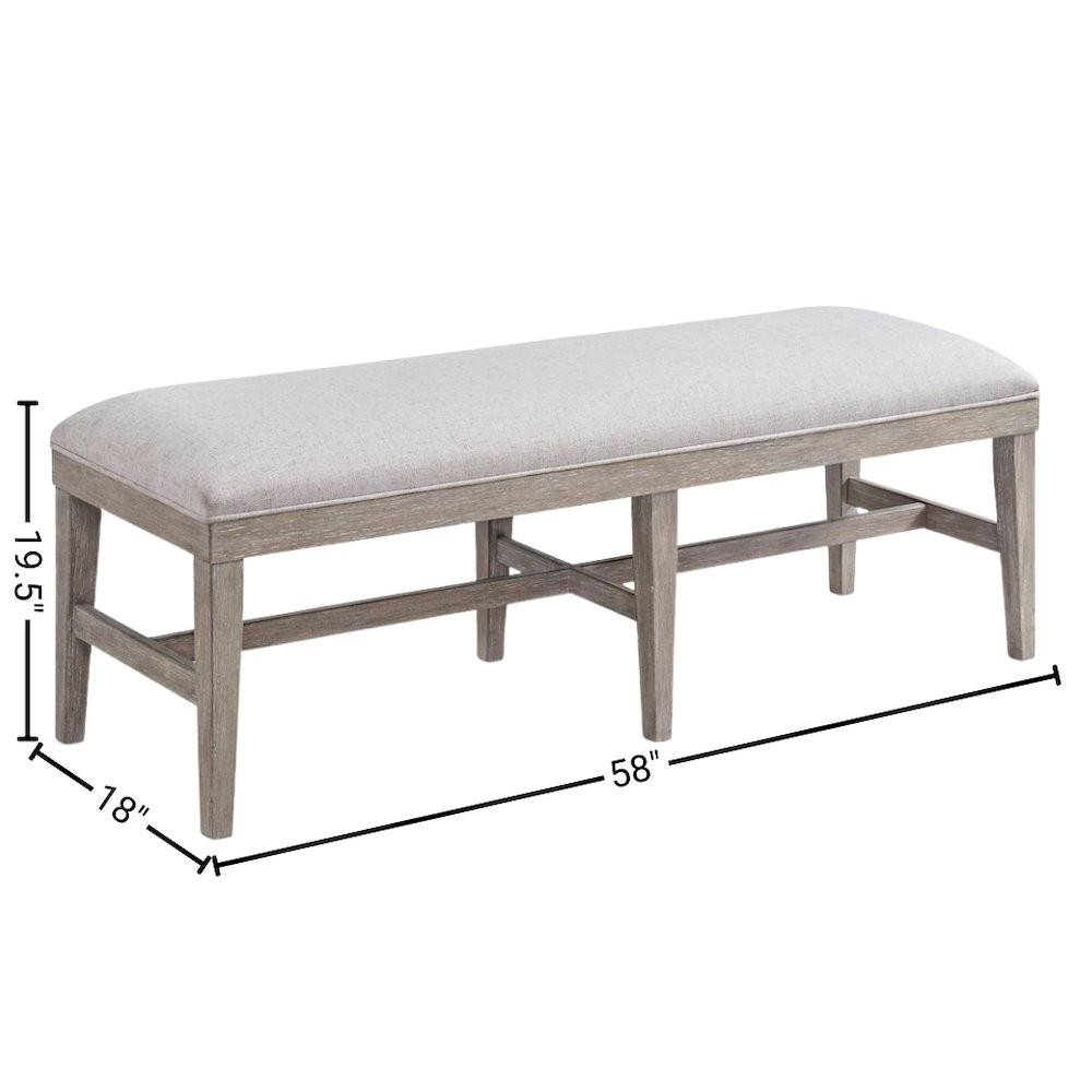 Gray Upholstered Bench – Dining, Bed, or Bedroom Bench with Wood Frame