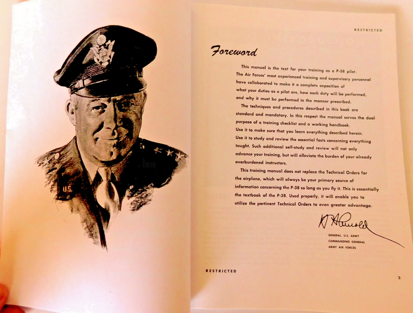 P-38 LIGHTING "PILOT TRAINING MANUAL FOR THE P-38 LIGHTING",