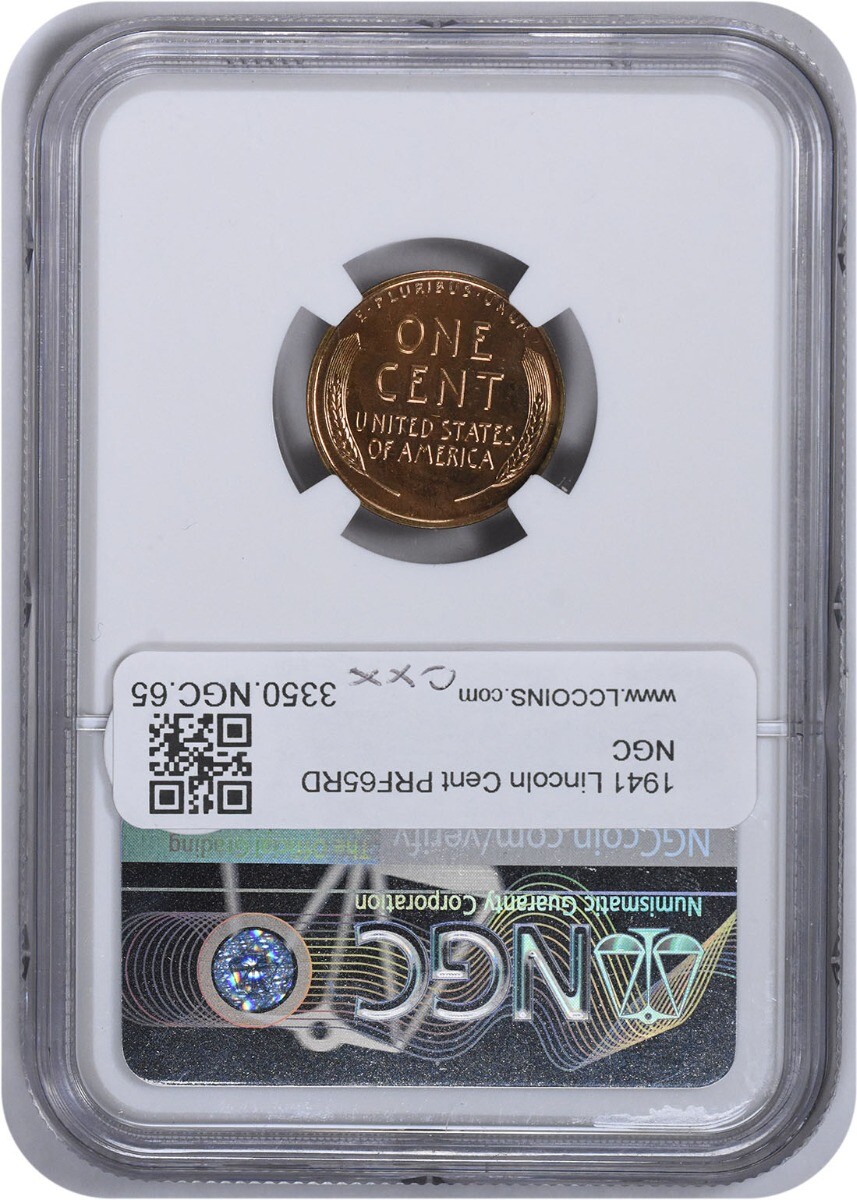 1941 Lincoln Cent PR65RD NGC