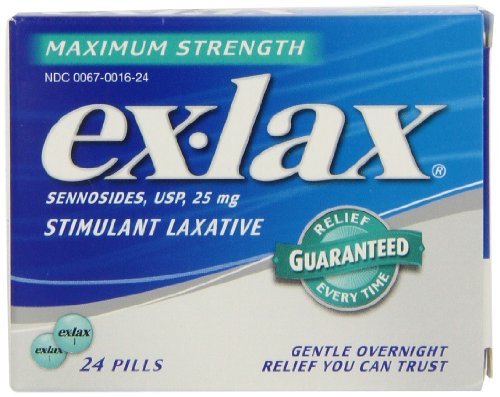 6 Pack Ex Lax Stimulant Laxative Maximum Strength Sessnosides 25Mg 24 Pills Each