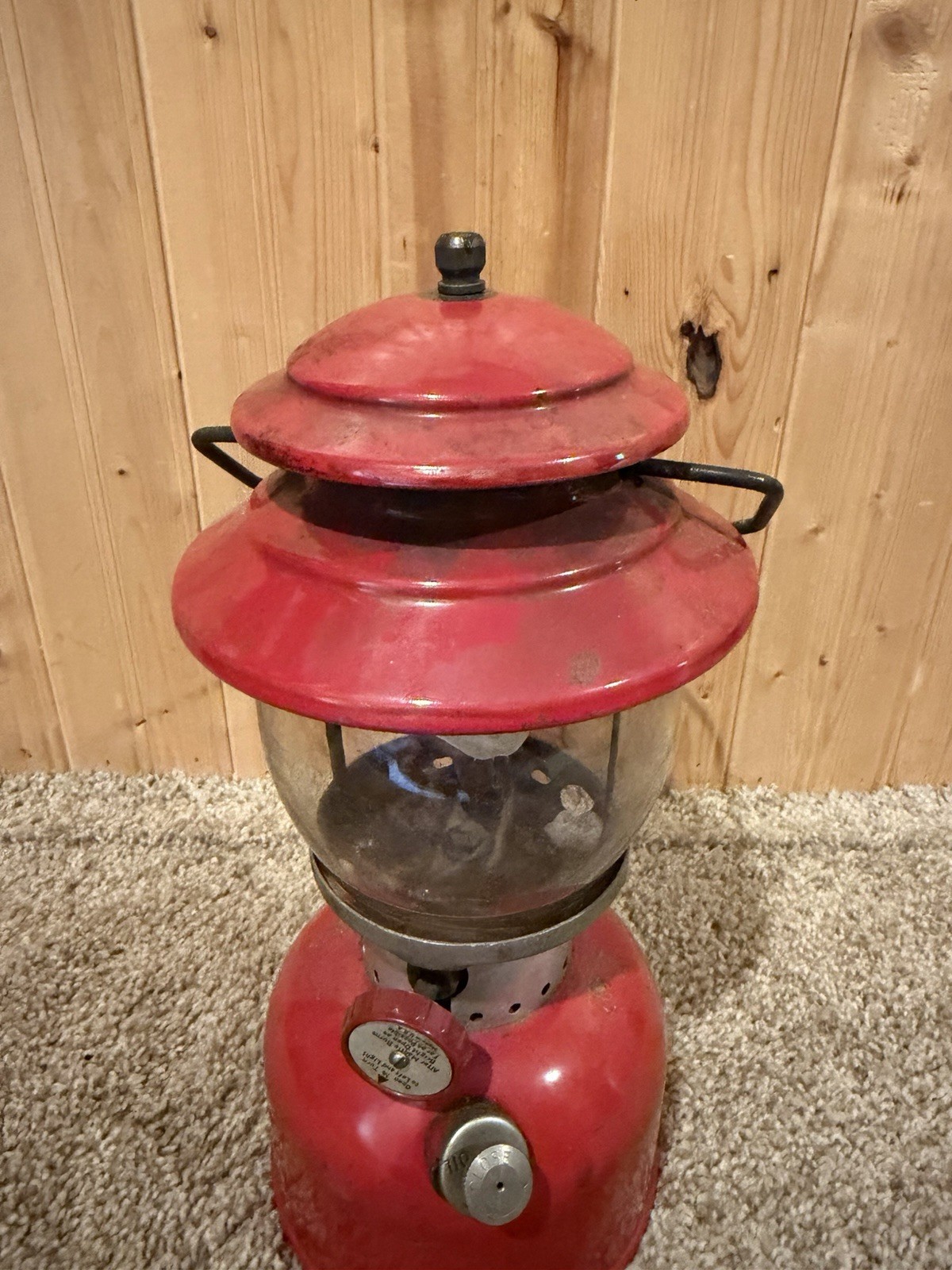 Vintage 1963 Coleman 200A Red Lantern Single Mantle Dated 8-63