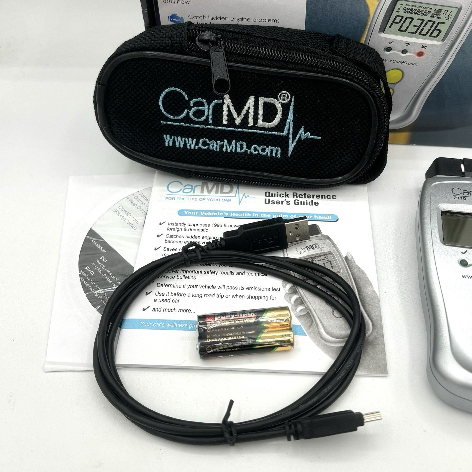 Car MD 2110 Vehicle Health System OBD2 Automotive Code Reader - New, Open Box