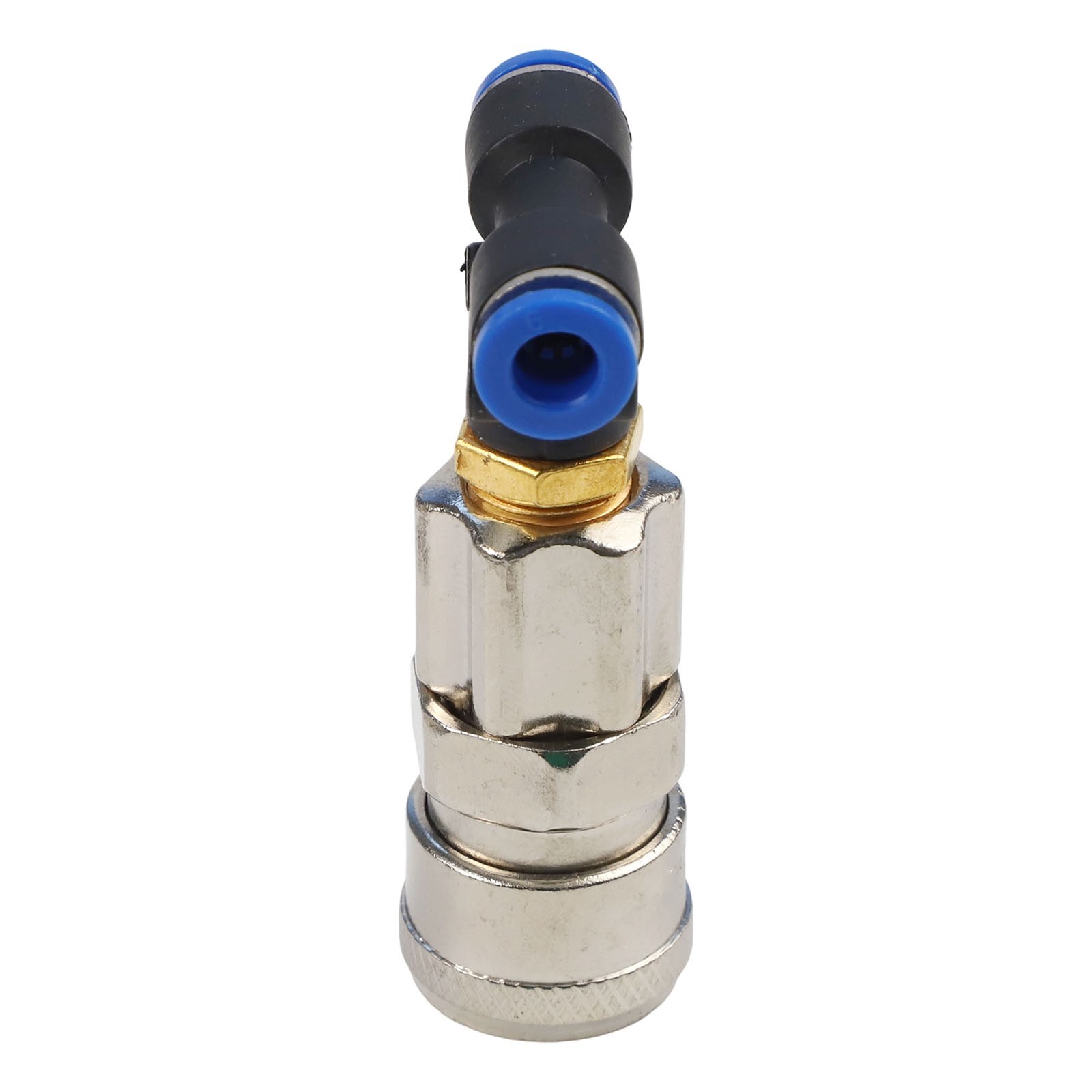 Three way Pneumatic Tank Connector Straight Through Joint Metal Material