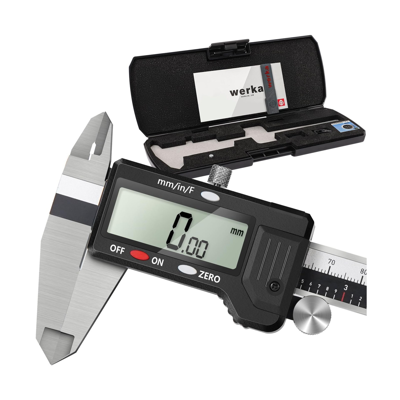 werka Digital Caliper, 0-6” Calipers Measuring Tool, Auto-Off M... Fast US