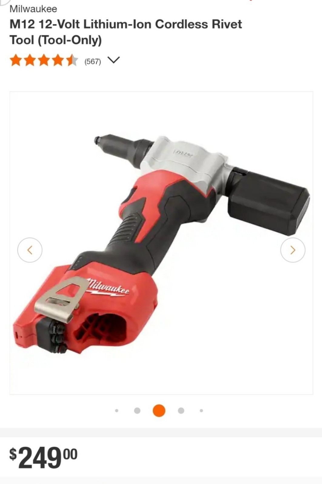 ⭐️NEW⭐️ Milwaukee M12 2550-20 Rivet Tool