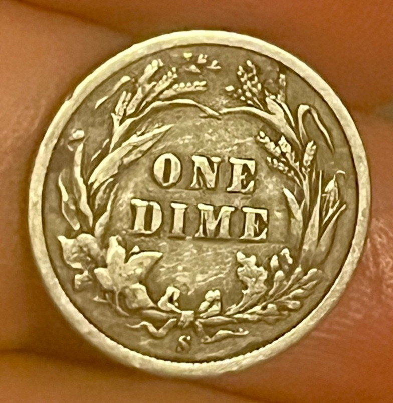 1895-s barber Dime , Fine , better date & Grade