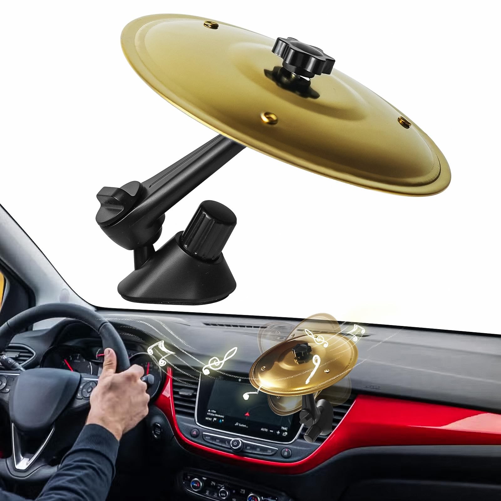 Car Crash Cymbal Air Vent - 2026 Upgrade Mini Symbol Drum for Dash,...