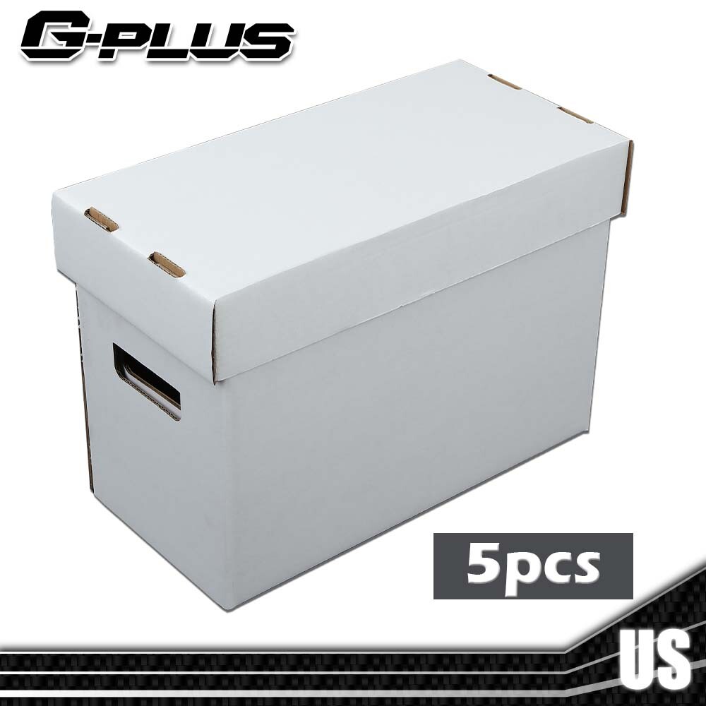 5 Pack Short Cardboard Comic Book Storage Box White - Holds 150-175 Comics