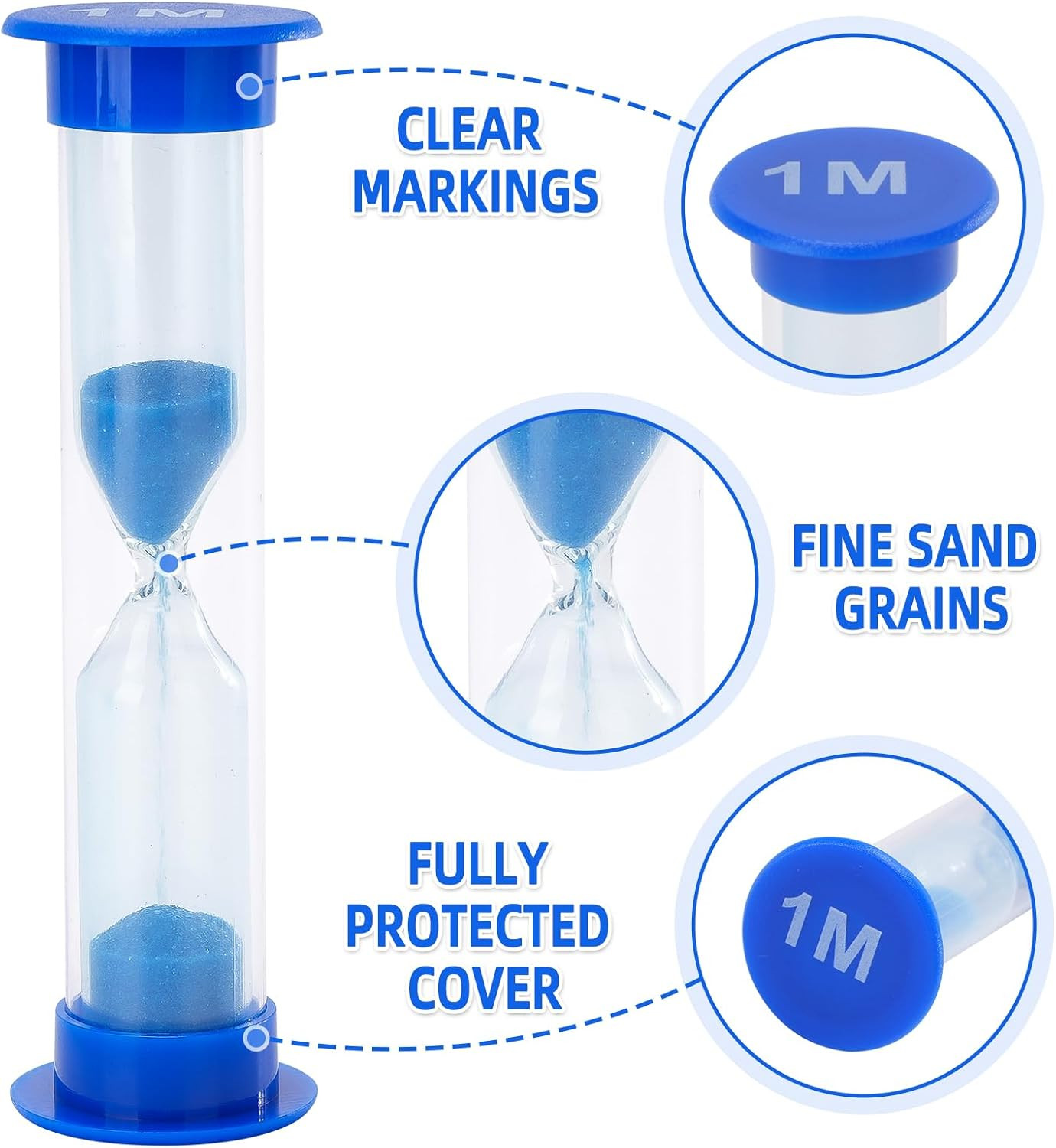 Plastic Sand Timer Set - 6 Pack (30 Sec to 10 Mins)