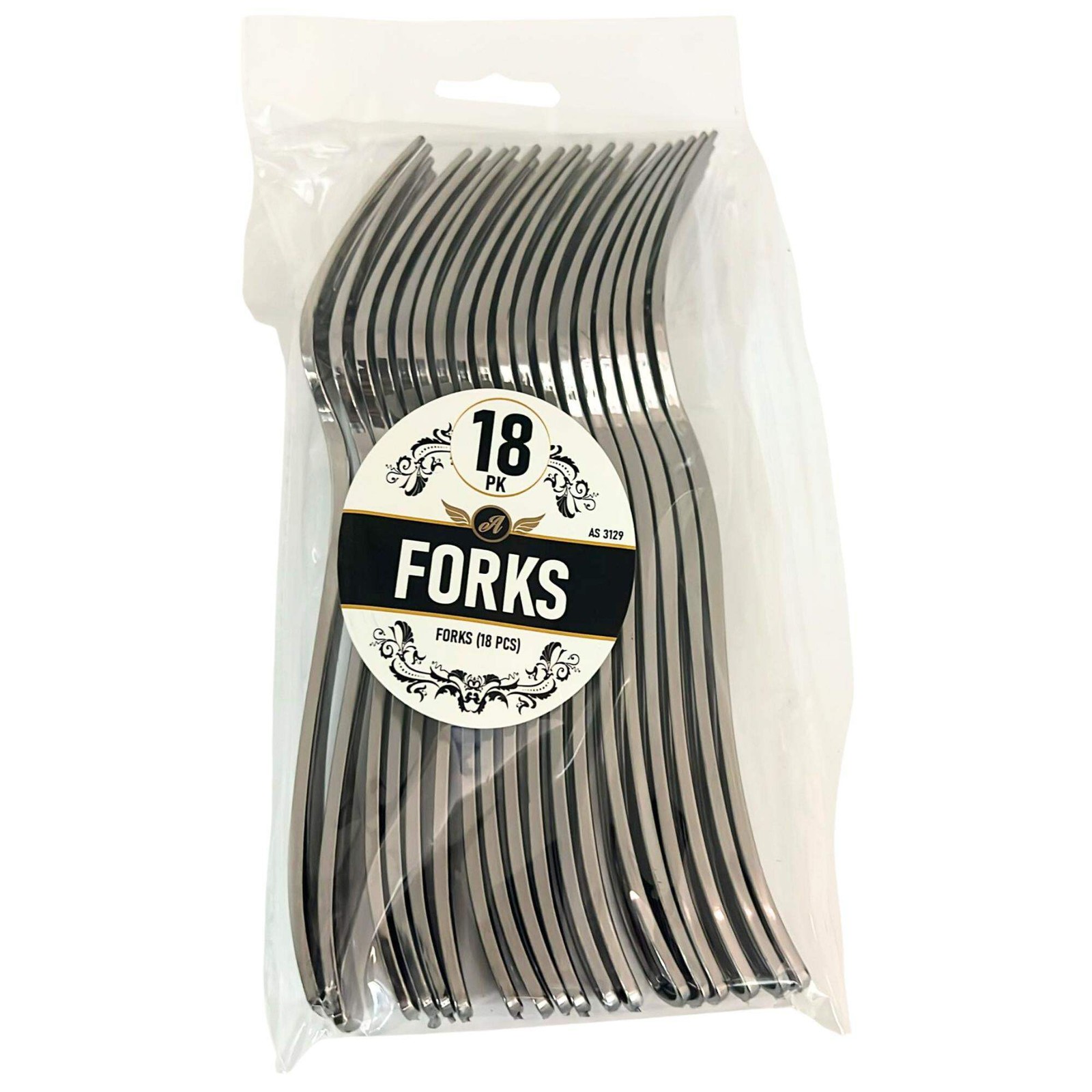 Silver Plastic Forks 18 Pack for Parties and Events