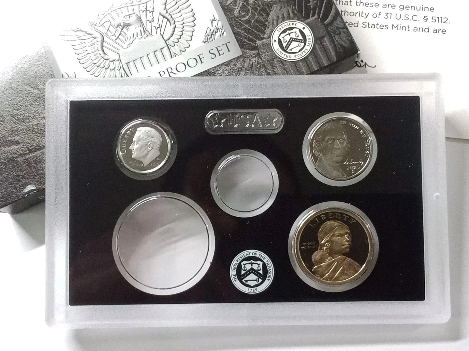 2025 S Silver Proof Roosevelt Dime, PLUS Sacagawea Dollar and Jefferson Nickel