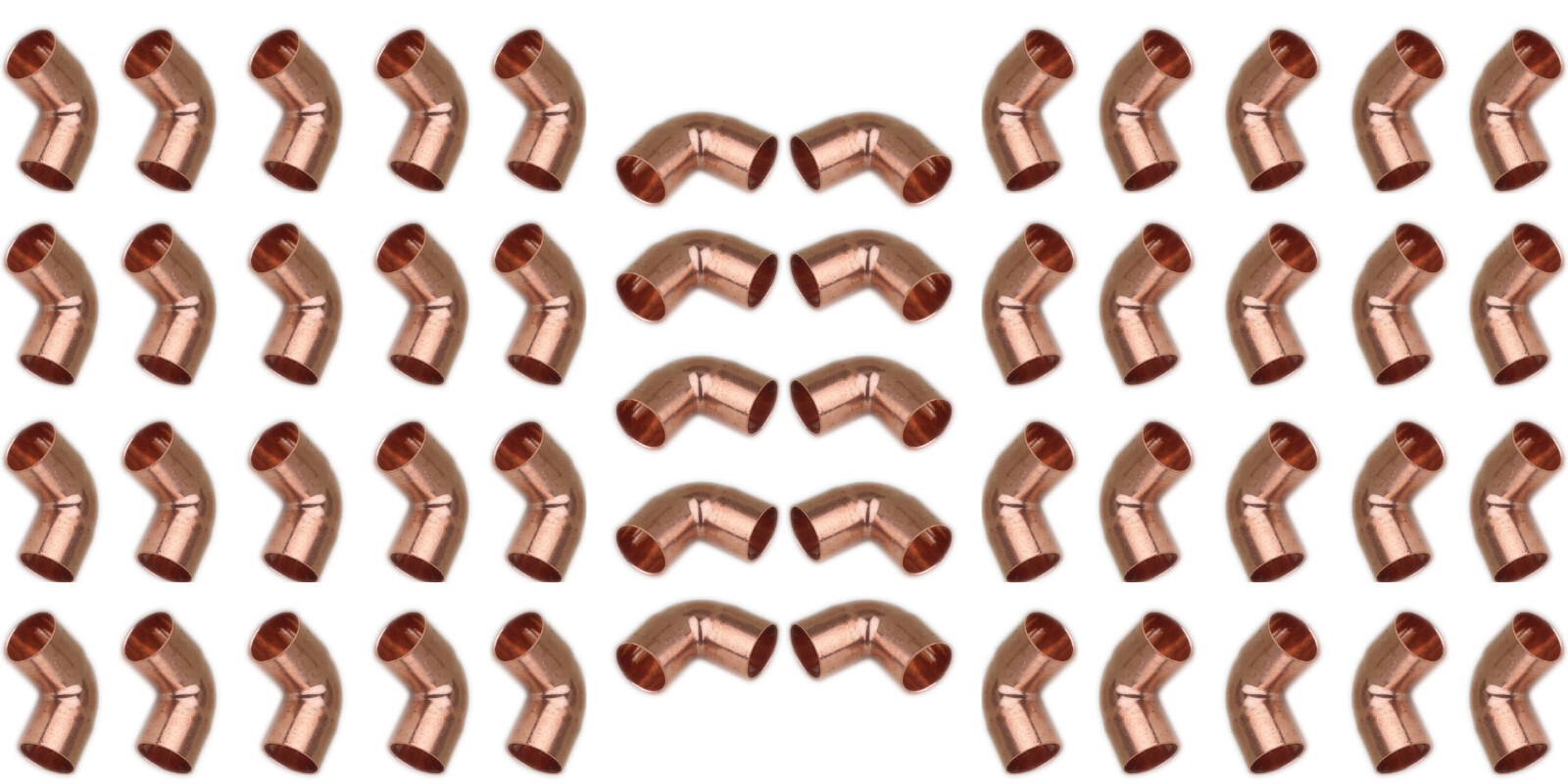 Copper Pipe Fittings 90 Degree Elbow 1/2" Inch - Lot of 50