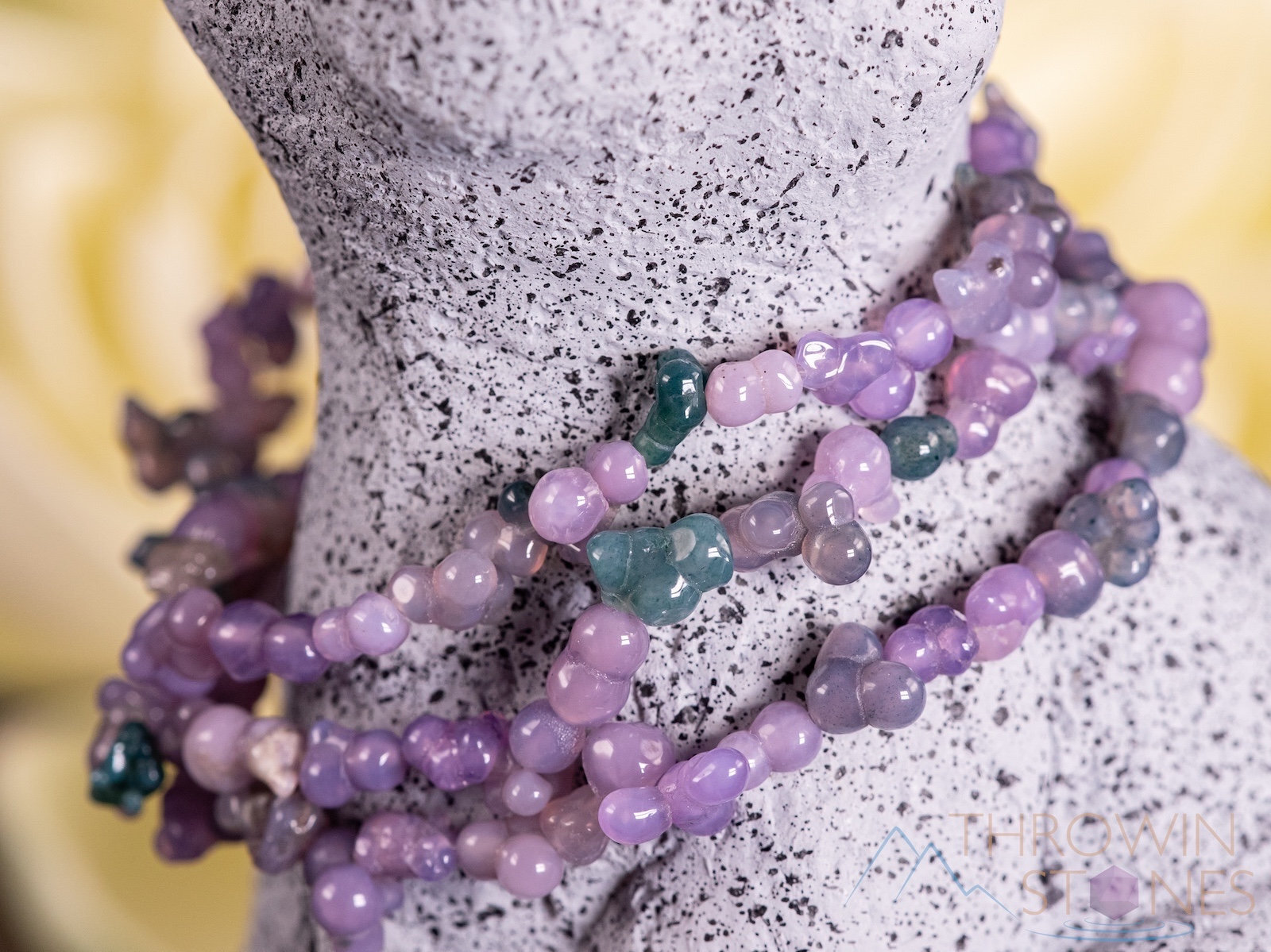 GRAPE AGATE Crystal Bracelet - Tumbled Beads - Beaded Handmade Jewelry, E1716