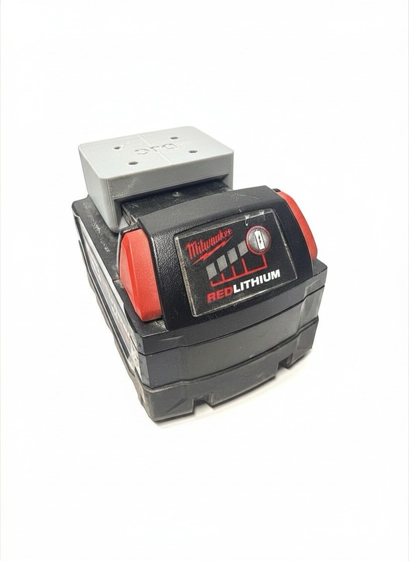 Milwaukee M18 Battery Holder Wall Mount 5 Pack 3D Printed Garage Workshop USA