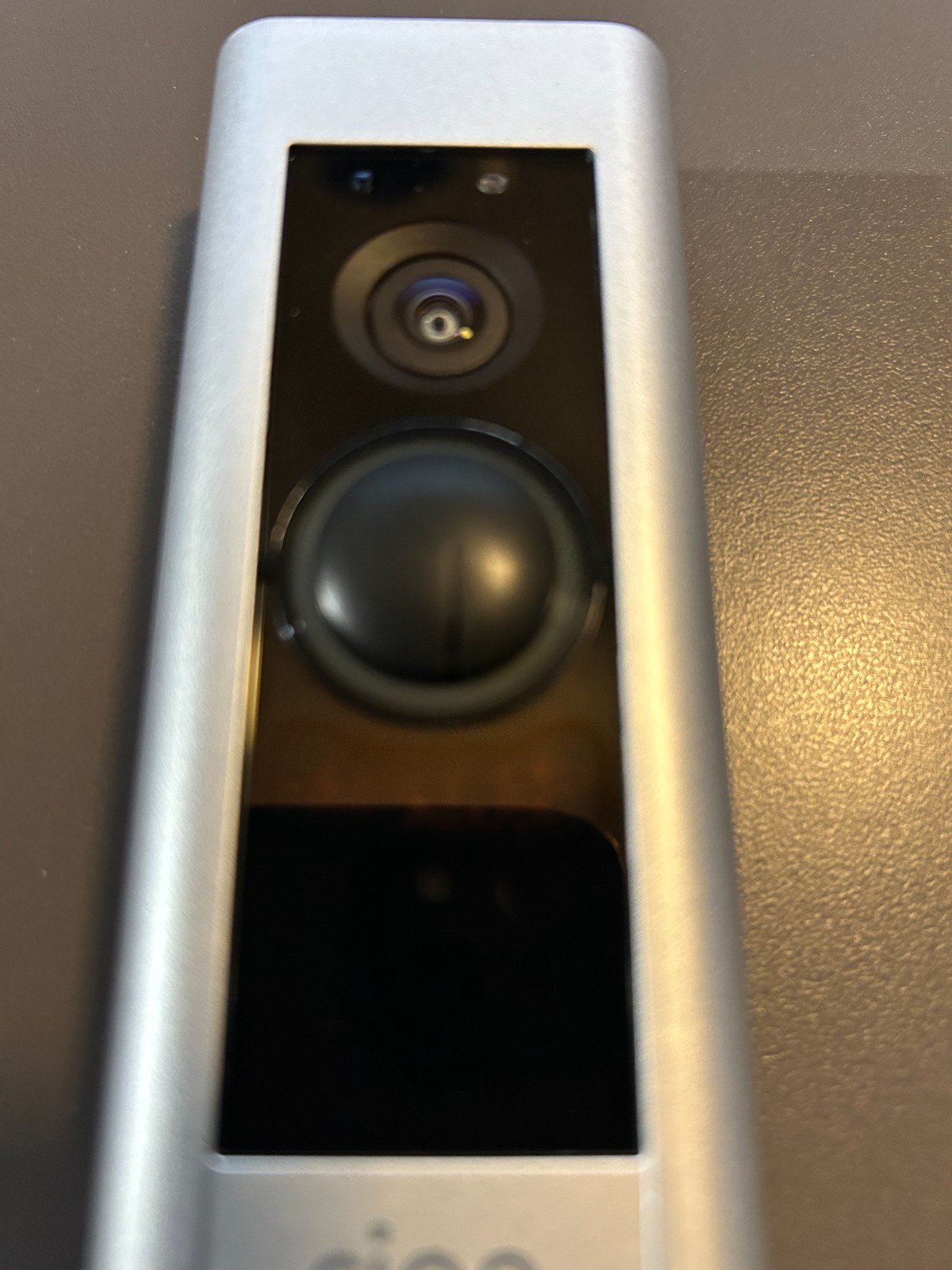 Ring video doorbell pro hardwired with a crack in button and functions as normal