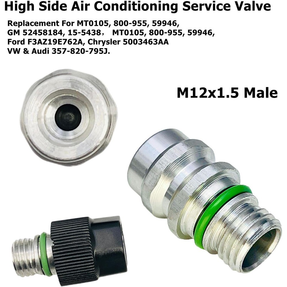 Cap & Valve AC R12 R134a Teflon Seal Refrigera Air Conditioning Valve Core Kit #