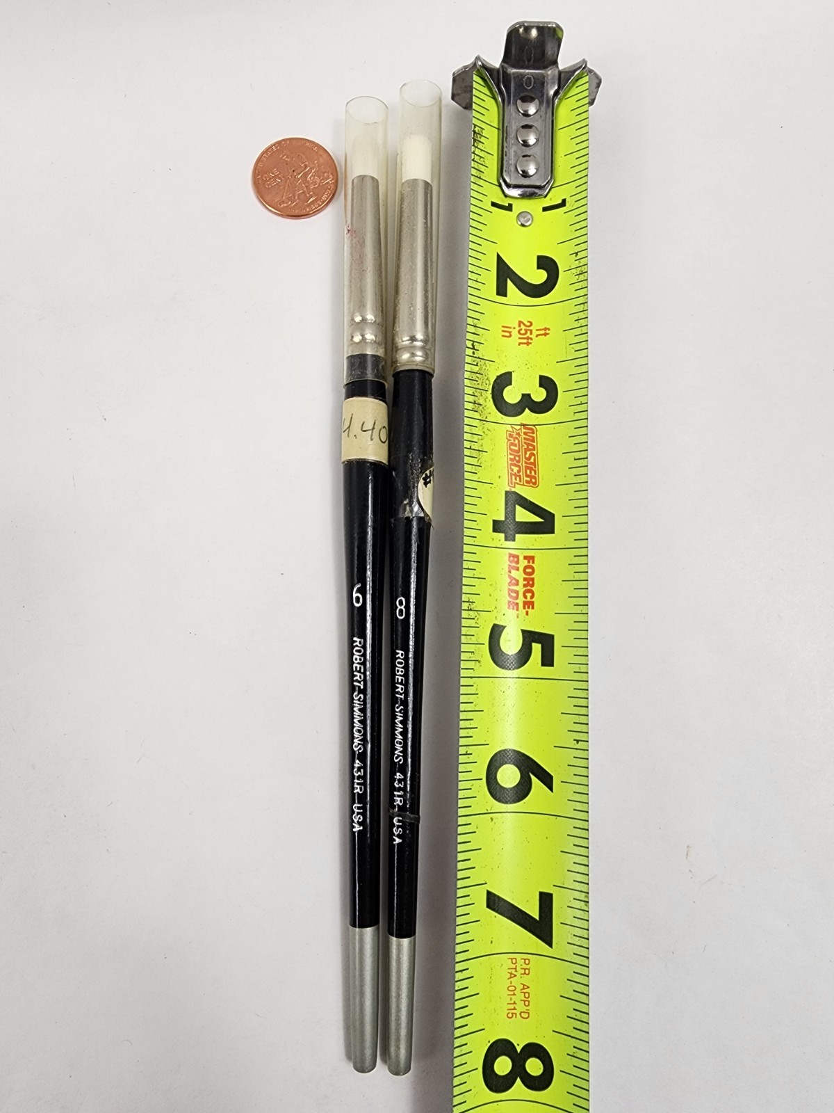 Lot Of 2 Robert Simmons Paint Brushes - Fabric Master Round Scrubber Size 6 & 8