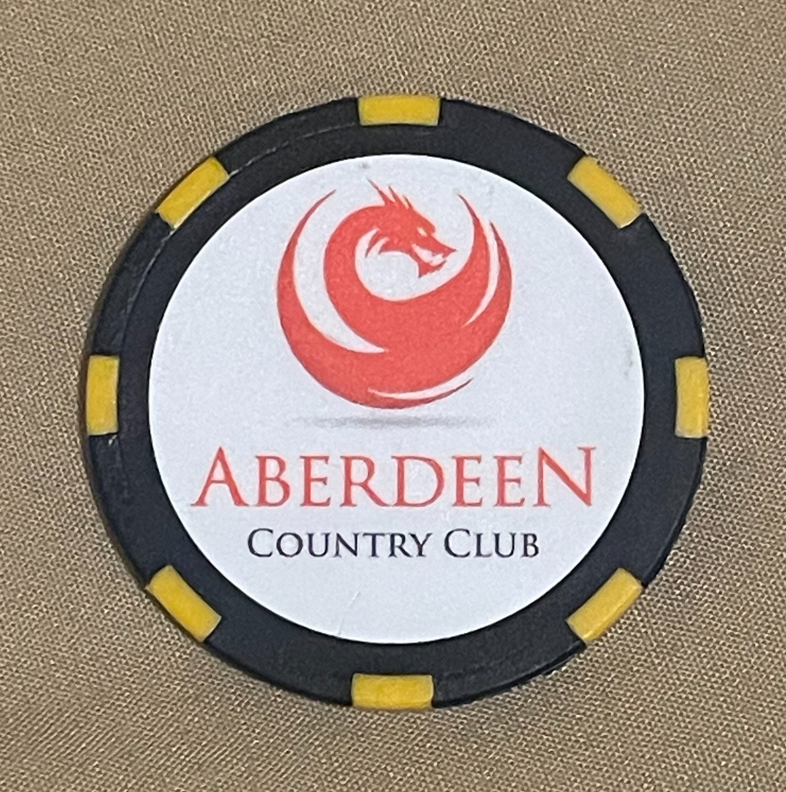 RARE Aberdeen Country Club dragon head logo poker chip ball marker FREE SHIPPING