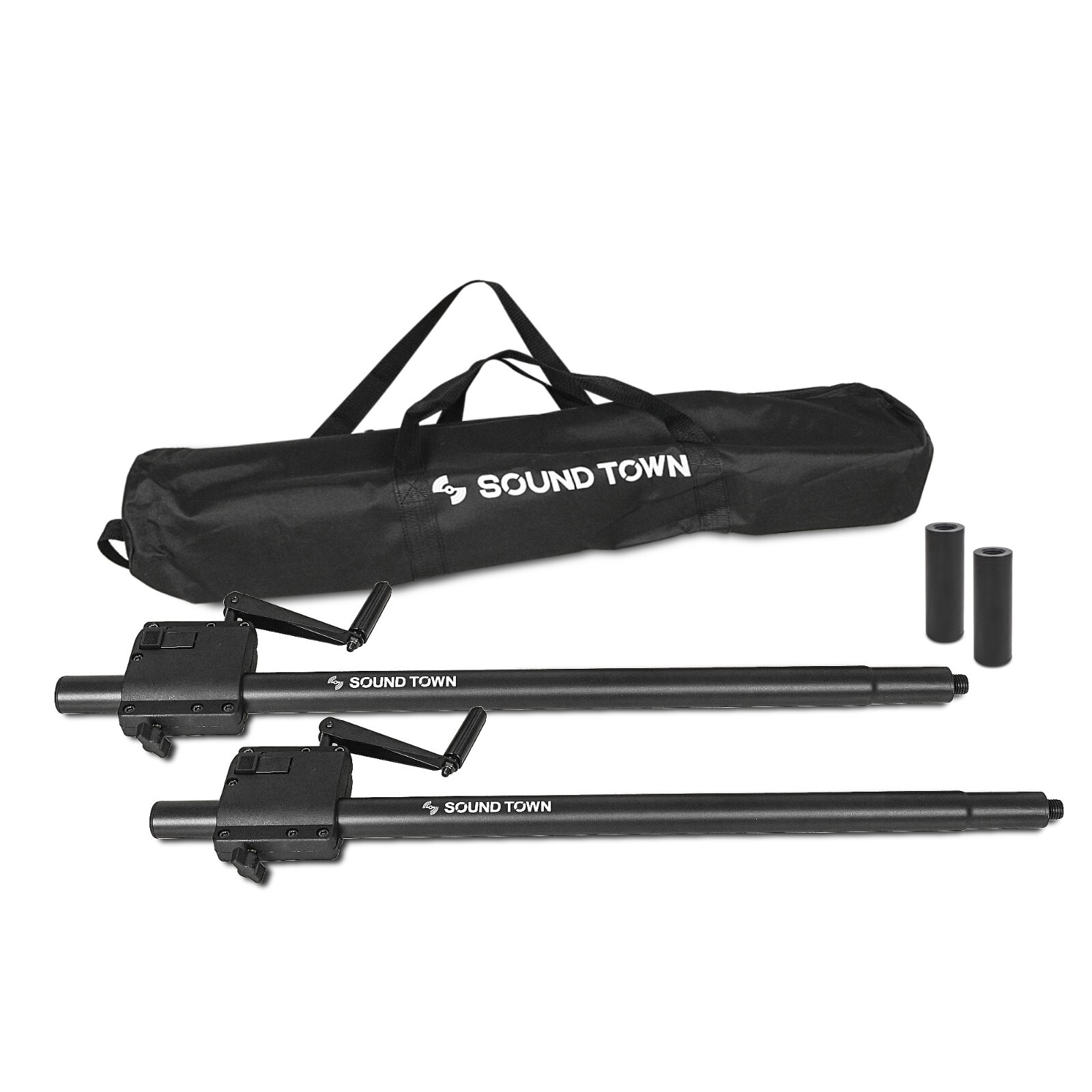 Sound Town 2 Pack Crank Speaker Pole M20 Thread 35mm Adapter (STSDA-56CU-PAIR)