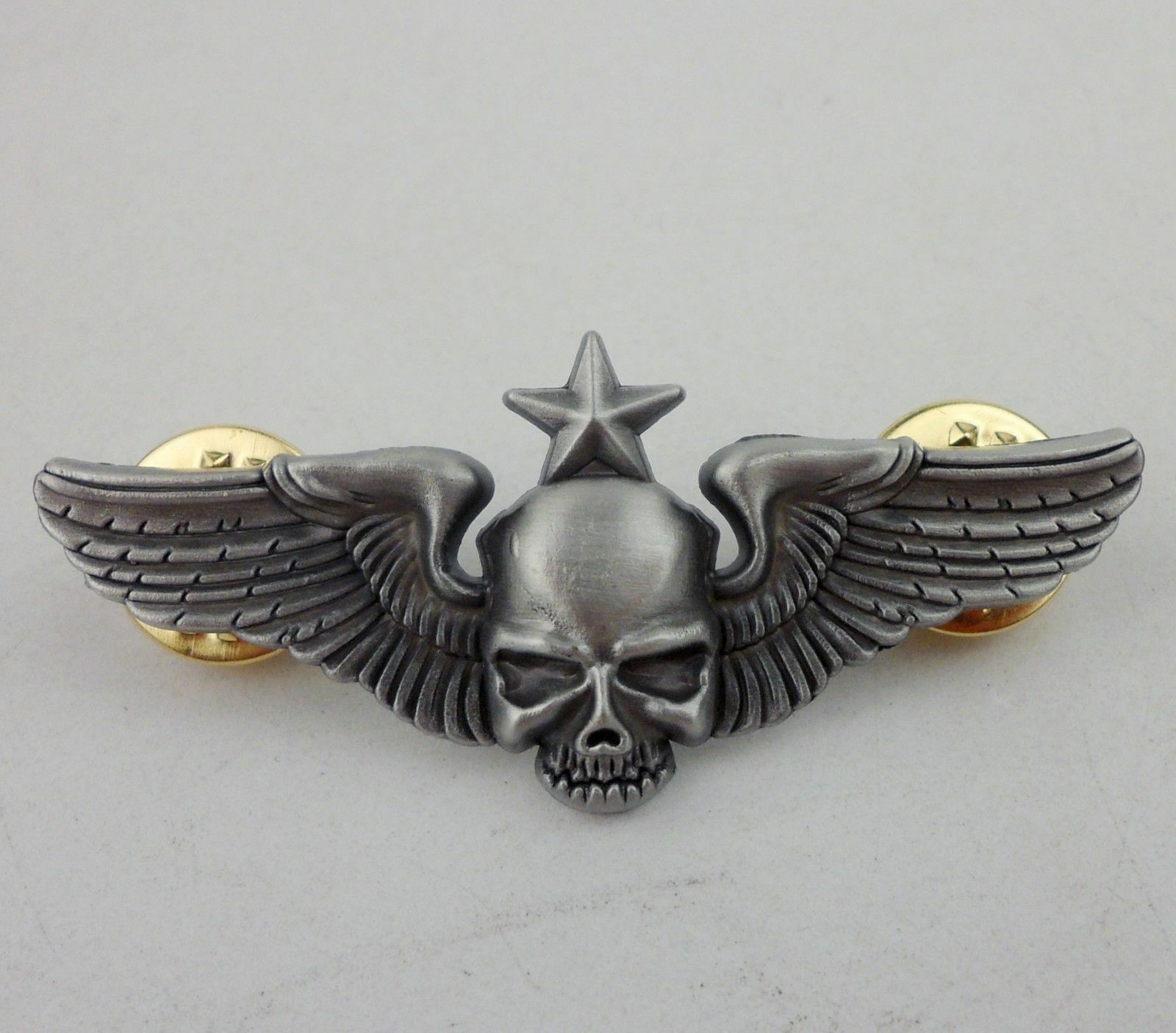 US ARMY 101ST AIRBORNE WING METAL BADGE PARACHUTE SKULL PIN INSIGNIA