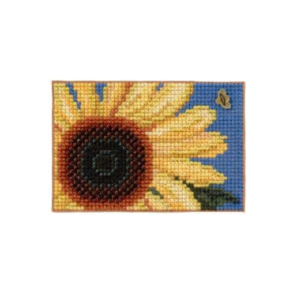 Autumn Gold Sunflower Beaded Cross Stitch Kit Mill Hill 2022 Autumn Harvest