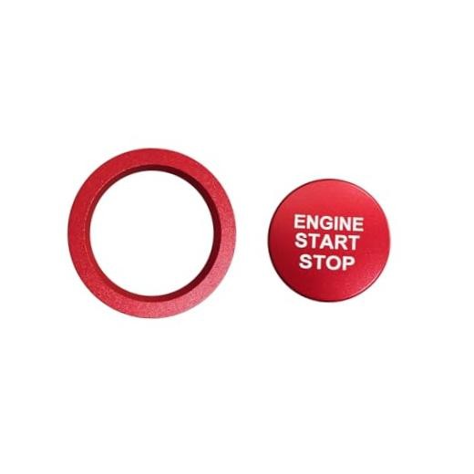 Bilisin Aluminum Engine Push Start Button Cover Trim Compatible with Tacoma-Red
