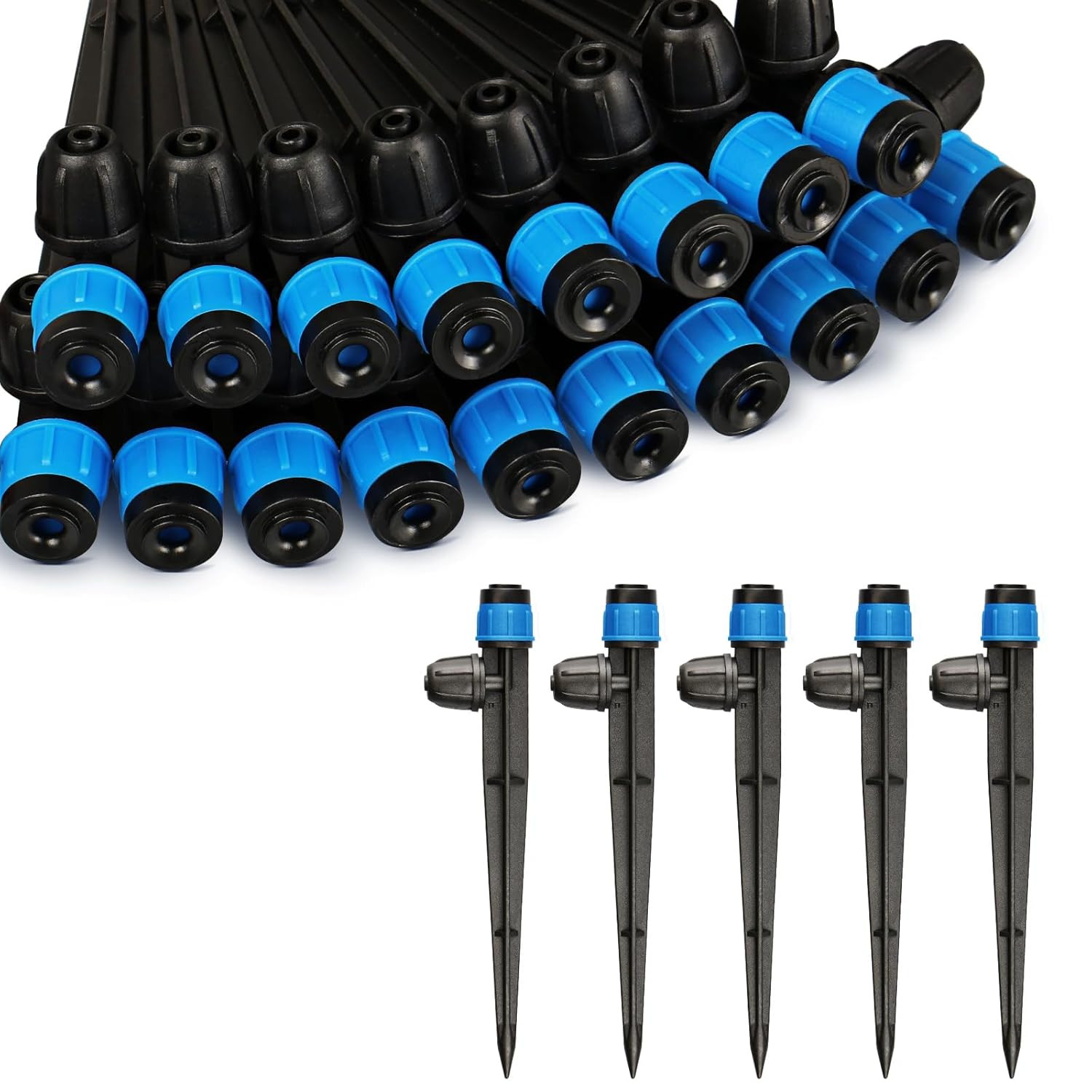 50PCS Drip Irrigation Emitters Fittings: Adjustable Irrigation Sprayer for 1/4 I