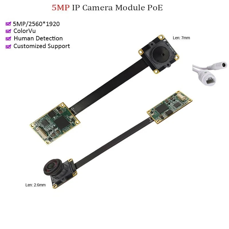 5MP T1 Ethernet IP HD Camera Module FF 50/120Degree for special vehicle Security