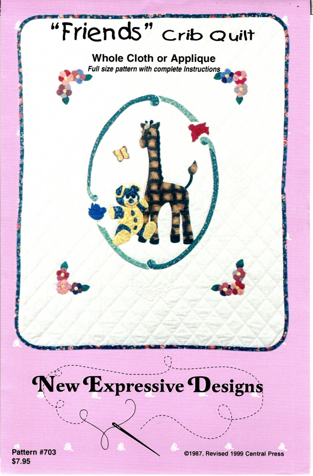 "Friends" Crib Quilt" ©1987 New Expressive Designs Quilting Pat./Instr. Pack 703
