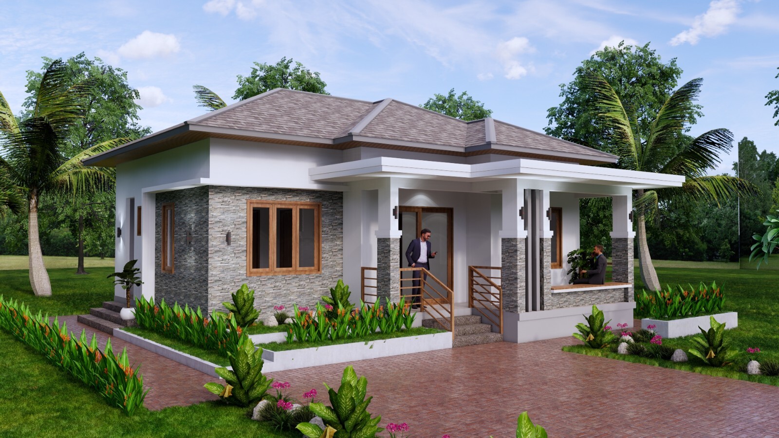 30x30 Custom House Plan 9x9 Meter 3 Beds 2 Baths Hip Roof PDF (A4 Hard Copy)