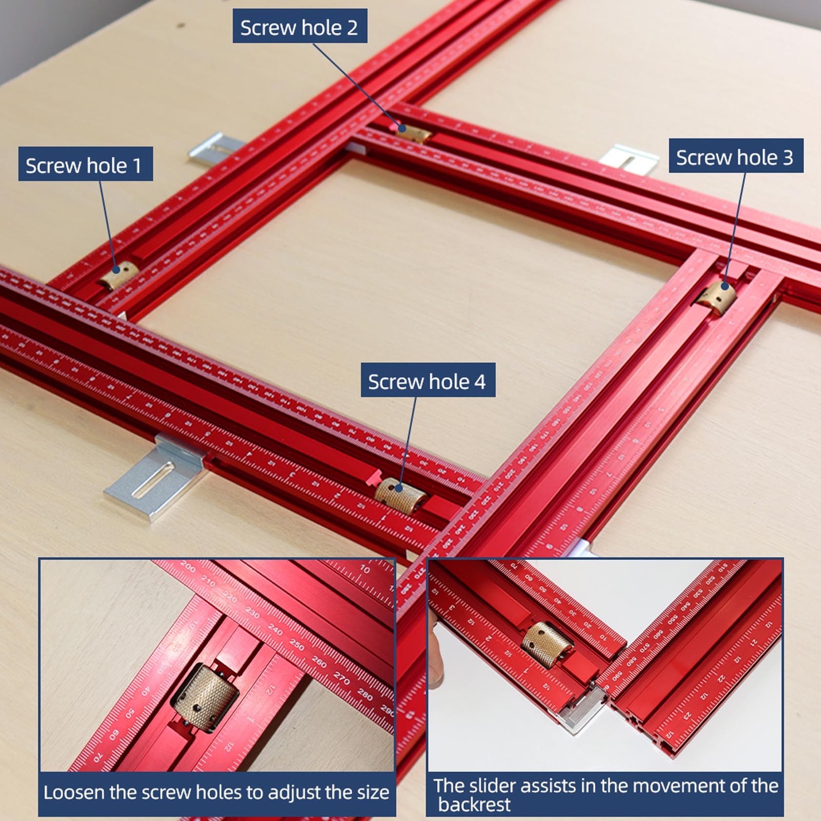 800mm Adjustable Square Router Template Guide System