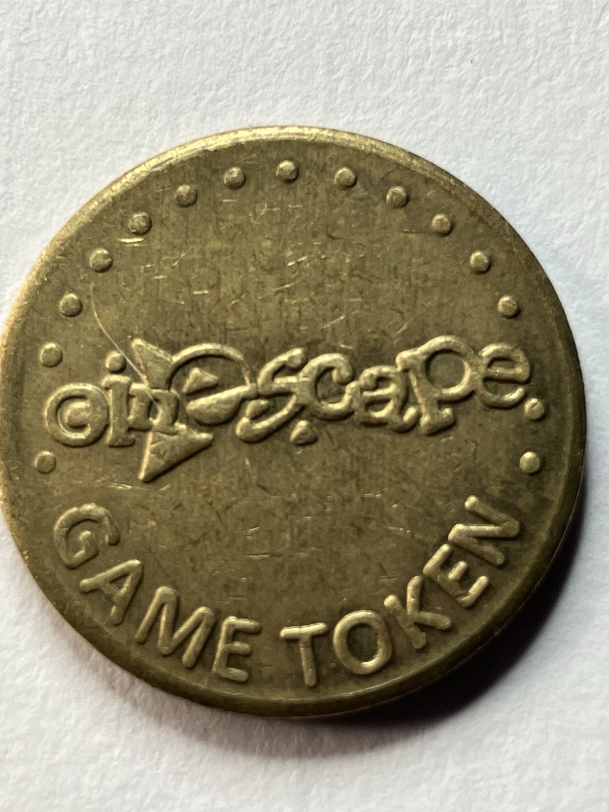 Vintage Gamescape Arcade Token Brass #ud5