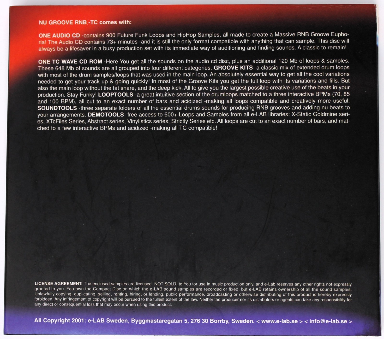 E-Lab Nu Groove RnB Sample/Sound Library/Sampling Double CD