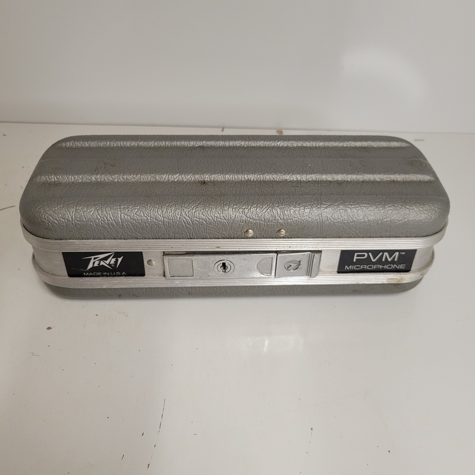 Vintage Peavey Microphone Hard Shell Protective Case Only Gray W/ Foam No Key