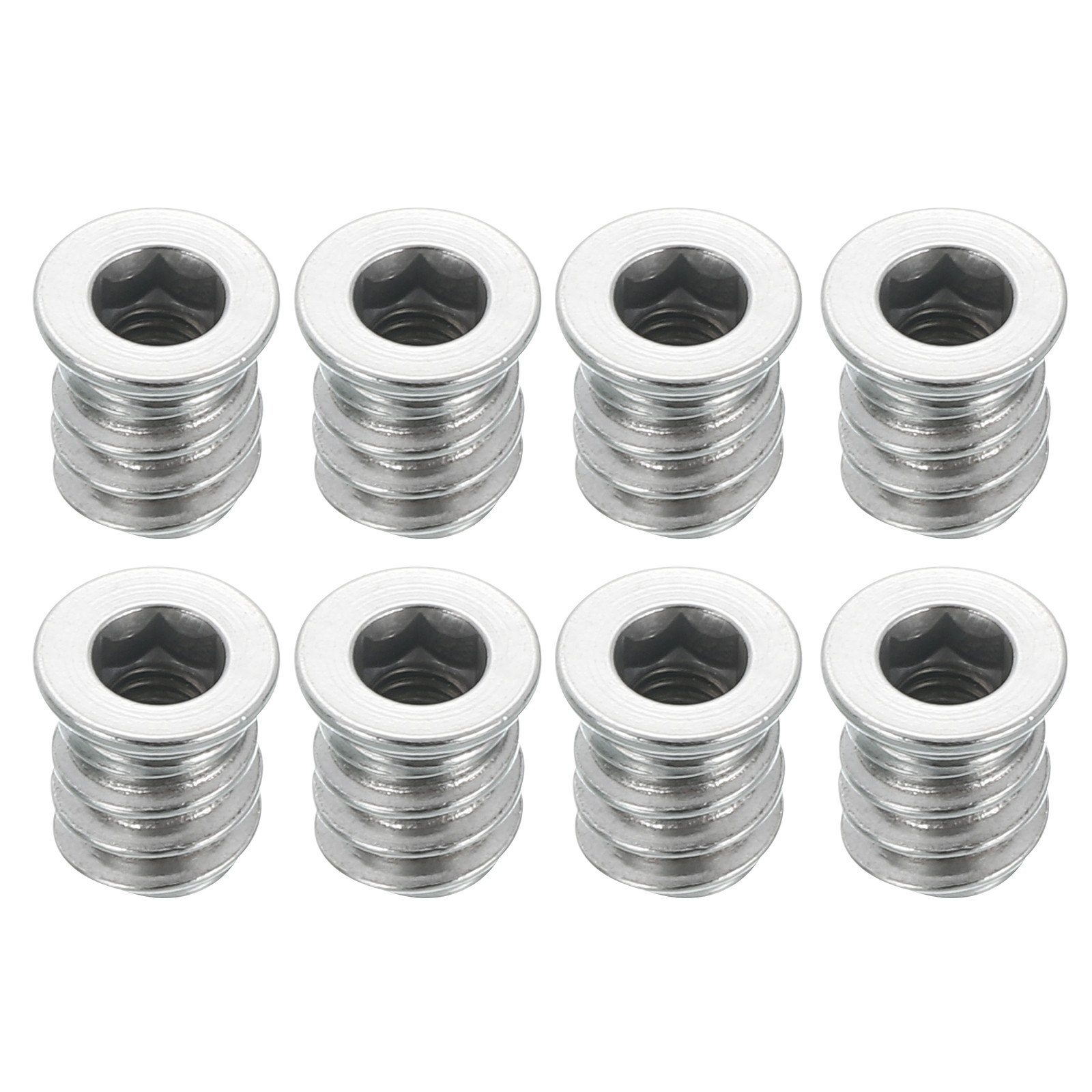 8Pcs Threaded Inserts Nuts, M4x10mm Hex Socket Drive Nut Inserts for Wood
