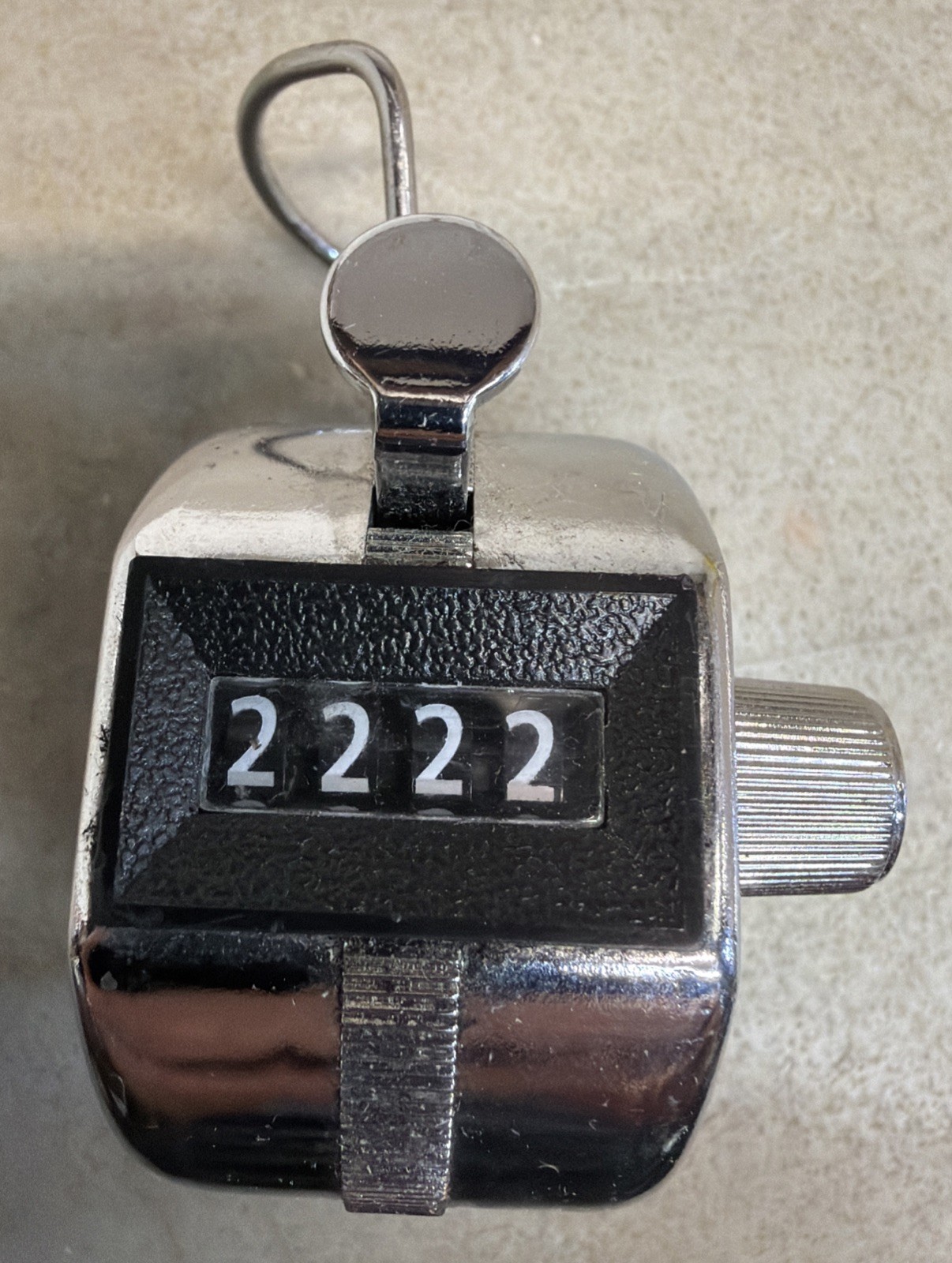 Metal Hand Held Manual Tally Counter- 4 Digit- With Finger Loop Clicker