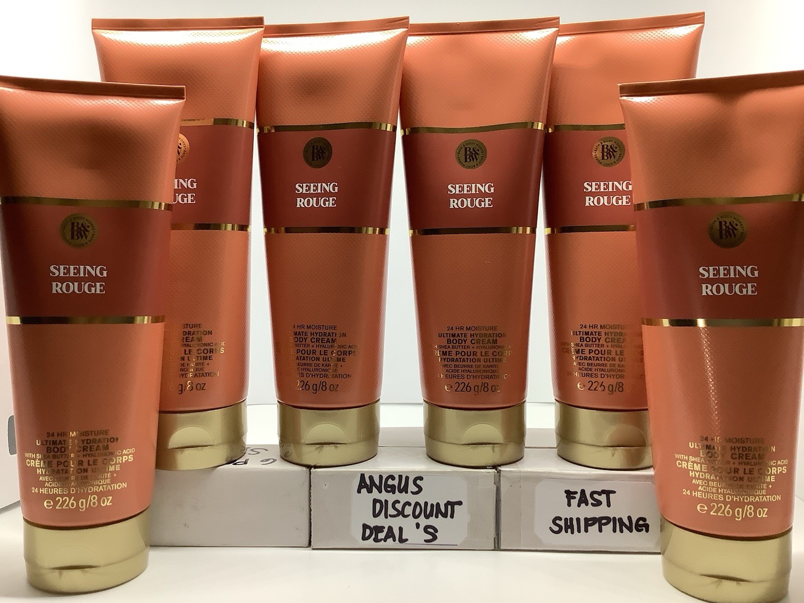 Bath & Body Works “SEEING ROUGE” ULTIMATE HYDRATION BODY CREAM 6 PCS, 8oz NEW